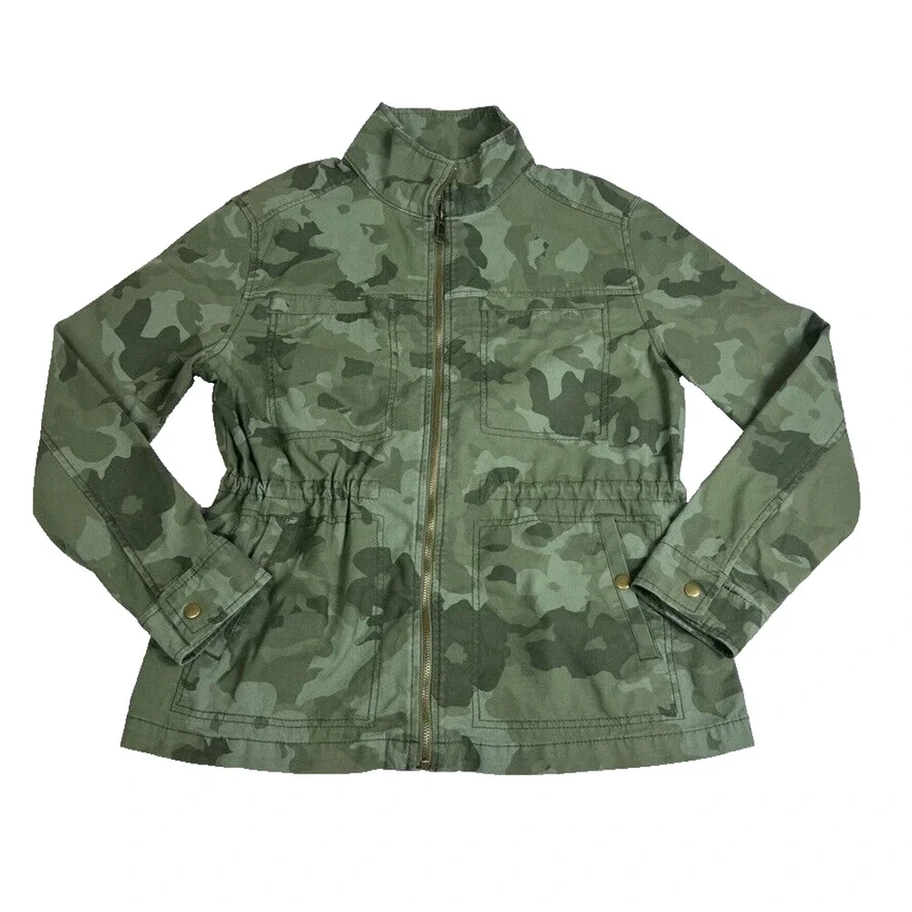 Old Navy Jacket Womens Size M Camouflage Utility Style Lightweight Drawstring
